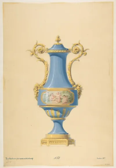 Design for a Porcelain Vase with Bronze Mount