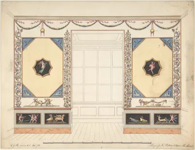 Design for a Room in the Etruscan or Pompeian style (Elevation)