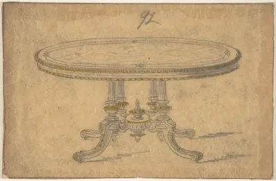 Design for a Round or Oval Renaissance Style Table