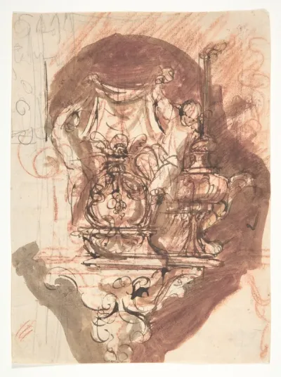 Design for a sepulchral monument (recto); Design for a sepulchral monument (verso)