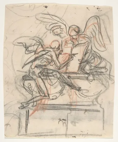 Design for a sepulchral monument with an allegory of Time (recto); Design for a column (verso)