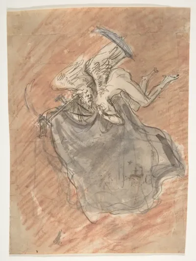 Design for a sepulchral monument with an allegory of Time (recto); Design for a sepulchral monument (verso)