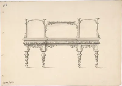 Design for a Sideboard with Mirrors and Turned Legs
