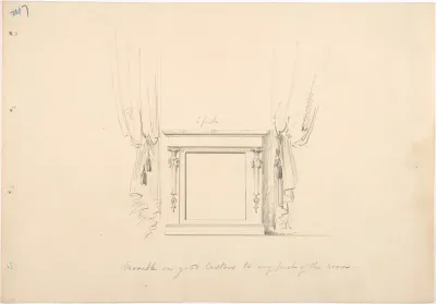 Design for a Small Cabinet Between Curtains