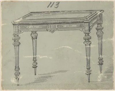 Design for a Small Rectangular Table with Greek Ornament