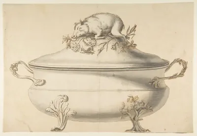 Design for a Soup Tureen with Pig on Top
