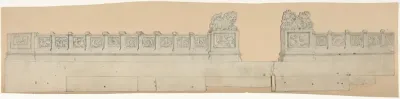 Design for a Stage Set at the Opéra, Paris: Balustrade with Chinese Motif