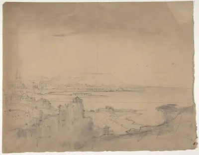 Design for a Stage Set at the Opéra, Paris (recto); Man with Cane (verso)