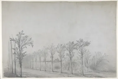 Design for a Stage Set at the Opéra, Paris: Tree-Lined Road
