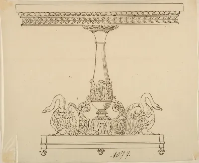 Design for a Table with an Acanthus Leaf and Swan Base
