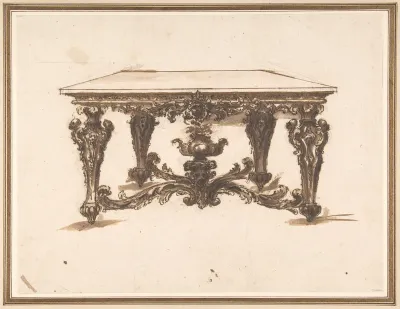 Design for a Table with Ornate Legs