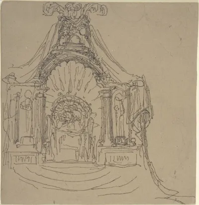 Design for a Throne (recto); Recumbent Figure (verso)