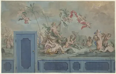 Design for a Wall Decoration with Neptune and His Retinue