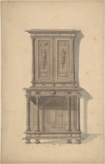 Design for a Wooden Cabinet in French Renaissance Style