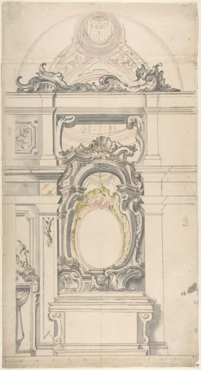 Design for an Altar With a Vaulted Chapel Behind