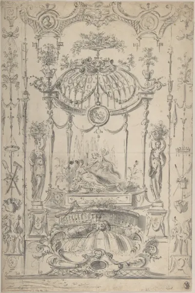 Design for an Arabesque with Cupid and Psyche