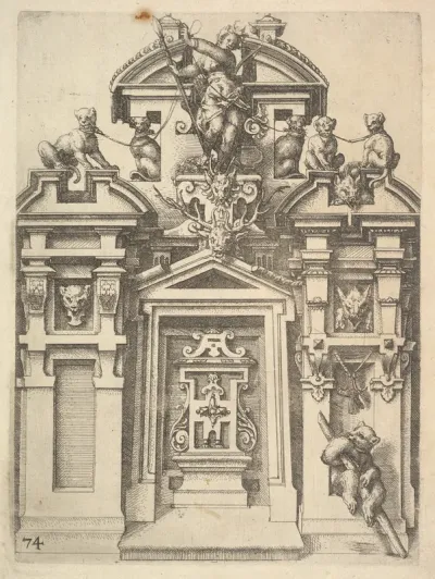 Design for an Architectural Structure with a Hunting Theme, plate 74 from "Architettura"