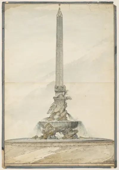 Design for an Egyptian Obelisk with Fountain for Pope Pius VI