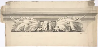 Design for an Entablature Carved with Acanthus