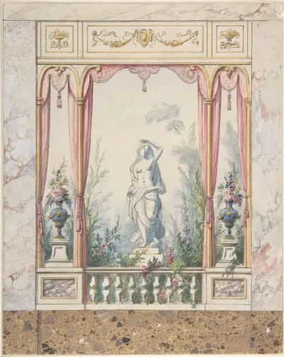 Design for an Interior with a Window into a Garden