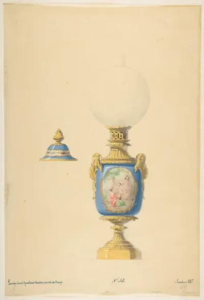 Design for an Oil Lamp and Lid
