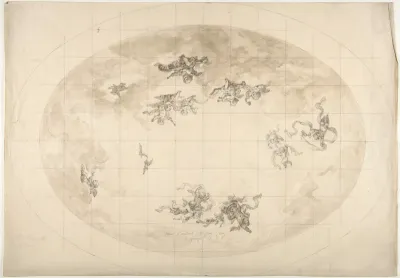 Design for an Oval Ceiling, probably for Pless Residence