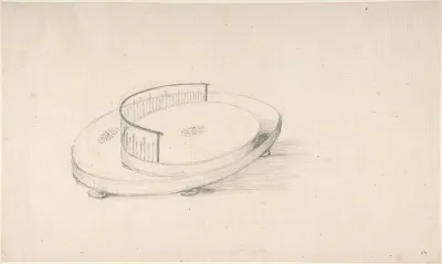 Design for an Oval Serving Dish with Circular Raised Platform