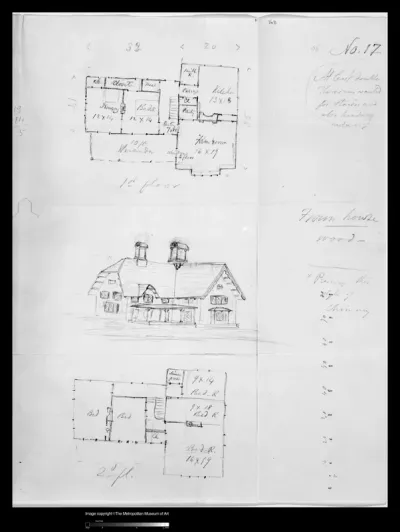Design for Bracketed American Farm House, Design XVII from The Architecture of Country Houses