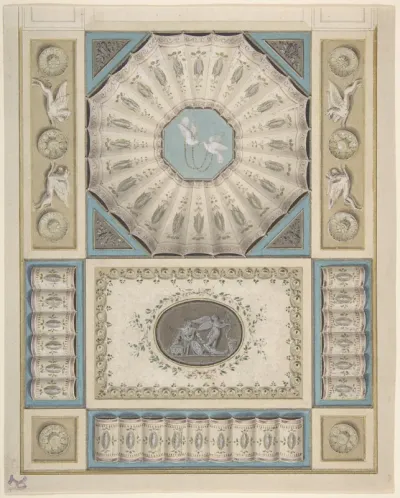 Design for Ceiling Decoration in Neoclassical Style