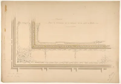 Design for ceiling decoration in the residence of the Duc de Massa on the rue la Boétie, Paris