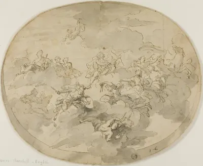 Design for Ceiling Fresco: Apollo and the Muses with Minerva Destroying Ignorance