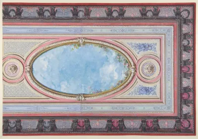 Design for Ceiling: Gallery of Château de Magnitot (recto); Decorative Design (verso)