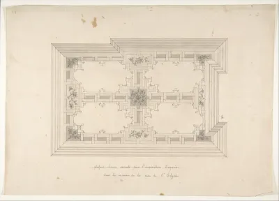 Design for Ceiling in Chinois Style, Empress Eugénie's Hotel