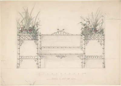 Design for Chinois Bench and Planters