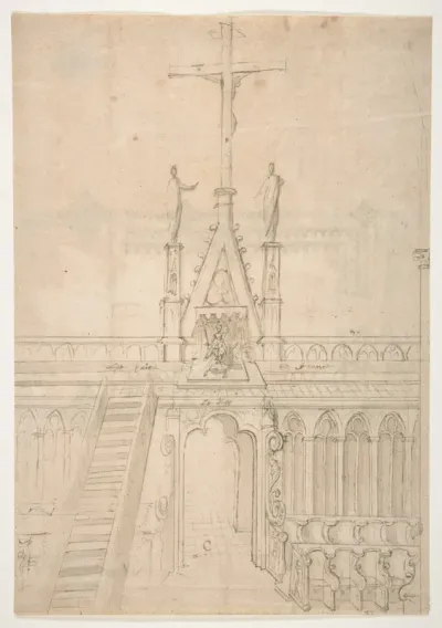 Design for Choir Stalls Showing the Entrance to the Choir through the Rood Screen