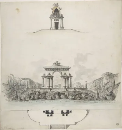 Design for Colossal Triumphal Arch Surmounted by a Quadriga