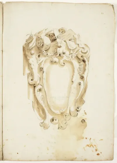 Design for Escutcheon, with Artist's Instruments