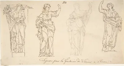 Design for Female Figures for the Trevi Fountain