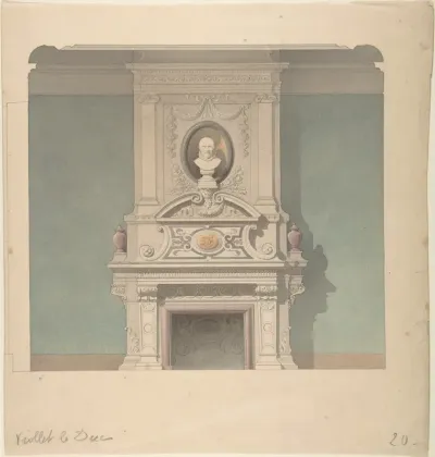 Design for Fireplace in French Renaissance Revival Style