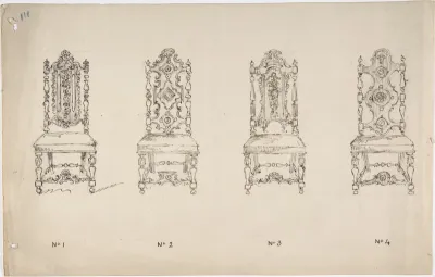 Design for Four Seventeenth Century Style Chairs