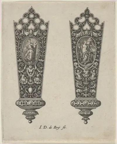 Design for Knife Handles with Ovals Containing Fortitude and the Death of Lucretia