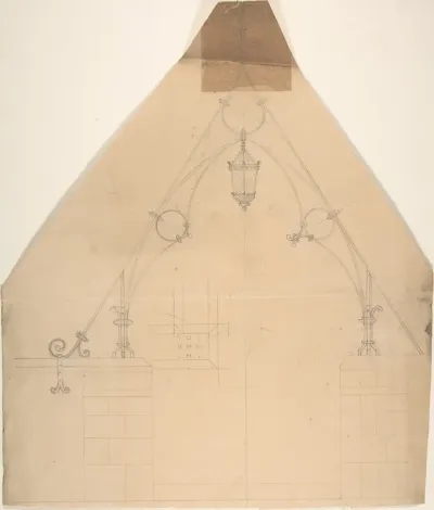 Design for Metalwork Supporting Church Ceiling and Suspended Lantern