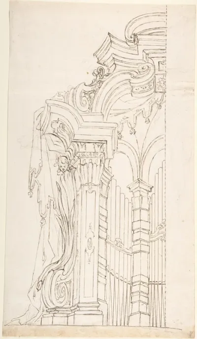 Design for One Half of the Apsidal Space Enclosing an Organ
