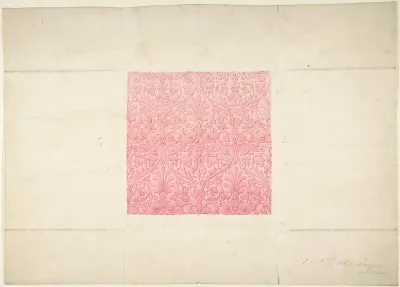Design for Ornament, possibly Flocked Wallpaper