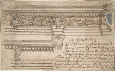 Design for Painted Corner and Frieze of the Choir in the Church of the Servi in Bologna