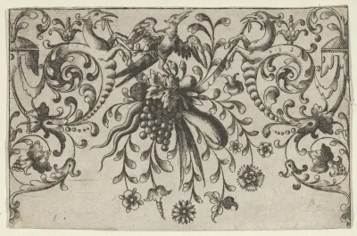 Design for Silverwork with Garlands, Birds, and Grotesque Motifs
