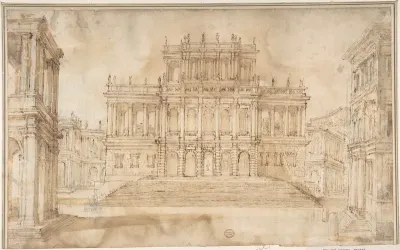 Design for Stage Set with Porticoed Palazzo