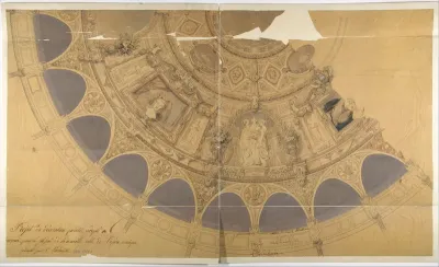 Design for the decoration of the ceiling in the Opéra Comique, Paris