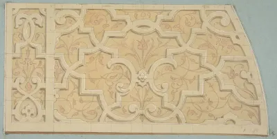 Design for the decoration of the stairway in the Chateau d'Ognon of M. de Machy (Oise, France)