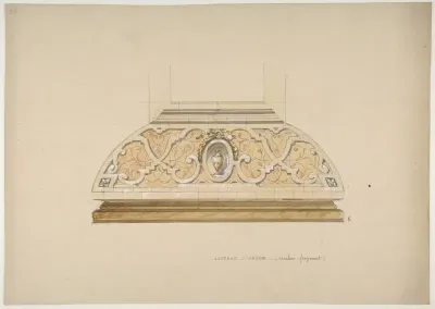 Design for the decoration of the stairway in the Château d'Ognon of M. deMachy (Oise, France)